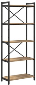 Könyvszekrény kézműves tölgy 60 x 30 x 153 cm Faanyag