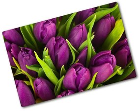 Üveg vágódeszka Lila tulipánok pl-ko-80x52-f-89975331