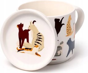 Porcelán Bögre Tetővel, Macskás Minta Szuper Ajándék Macskaszeretőknek