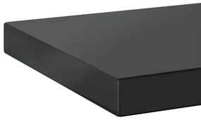 2 db fekete rozsdamentes acél fali polc 100 x 23,5 x 3 cm