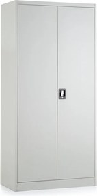 Fém szekrény, 90 x 45 x 185 cm, hengerzár, világosszürke - ral 7035