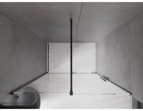 Mexen Velar, nyitható tolóajtó 140x200 cm, 8mm átlátszó üveg, fekete matt, 871-140-000-01-70