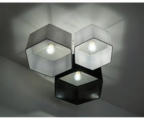 Duolla - Felületre szerelhető csillár ROLLER TRIO HEX 3xE27/15W/230V fekete/szürke/fehér