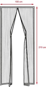 FLORA szúnyogháló ajtóra - mágneses, fekete