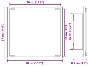 LED Fürdőszobai Tükör Művész Tölgy 40x8.5x37 cm Műgyanta fa