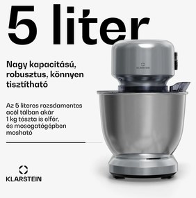 Klarstein Bella Evo konyhai robotgép | bolygókeverő rendszer | 3 keverőfelszerelés | 1500 W | 5 l
