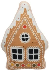 Mézeskalács házikó Sweet Karácsony formapárna, díszpárna 40x34 cm Velúr