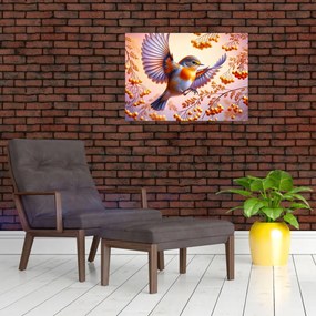 Kép - Madár berkenyével (70x50 cm)