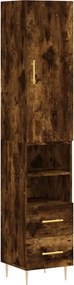 vidaXL füstös tölgy színű szerelt fa magasszekrény 34,5x34x180 cm