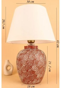 Asztali lámpa RAMZES 1xE27/40W/230V krémszínű/piros