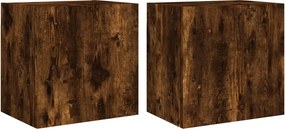vidaXL 2 db füstös tölgy szerelt fa fali TV-szekrény 40,5 x 30 x 40 cm