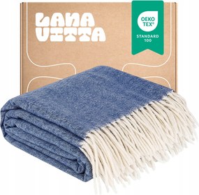 Gyapjú takaró kasmír Polo Ágytakaró Pléd Kék 140х200 cm