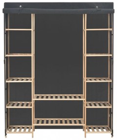 szürke szövet ruhásszekrény 135 x 40 x 170 cm