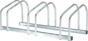 HOMCOM Bicikli Parkoló Állvány Acél Bicikli Tartó Padlón vagy Falon Beltéri és Kültéri Parkoláshoz 76x33x27 cm Ezüst | Aosom