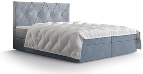 Franciaágy Boxspring 160 cm Athena (világoskék) (matraccal és tárolóhellyel). 1046365