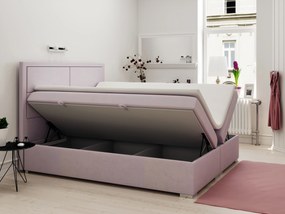 Franciaágy Boxspring 180 cm Menorra (rózsaszín) (tárolóhellyel). Akció -17%. 1020313