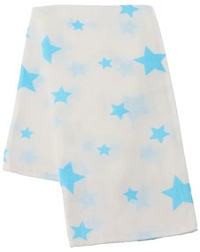 Pamut tetra pelenka New Baby Softy nyomtatott mintával  70 x 70 cm 4 db fehér-türkiz