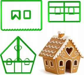 Karácsonyi Formák Karácsonyi Mézeskalács házikó szett 10-12cm