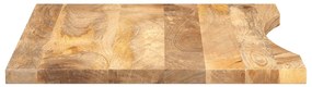 tömör nyers mangófa íves asztallap 100 x 50 x 2,5 cm