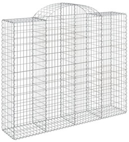 vidaXL 6 db íves horganyzott vas gabion kosár 200x50x160/180 cm