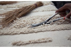 Világosszürke-krémszínű mosható kézi szövésű pamut szőnyeg 170x240 cm Air Natural – Lorena Canals