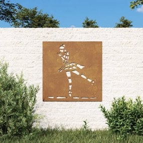 Balett-táncos mintás corten acél kerti faldísz 105 x 55 cm