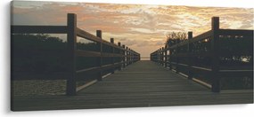 Egy fa móló képe a tó felett (120x50 cm)