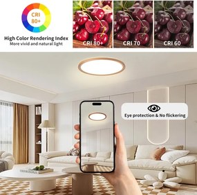 Brilagi - Ultra Slim fürdőszobai mennyezeti LED lámpa, 24 W, 230 V, Ø 42 cm, rózsaarany, IP54