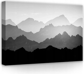 Vászonkép 70x50 Hegyek hegyvonulat monokróm köd minimalizmus természet