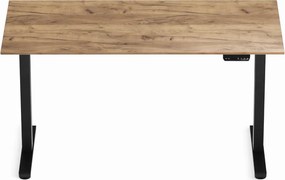 Elektromosan állítható magasságú íróasztal 138x67cm Craft tölgy / fekete | LVN System Control Flex+
