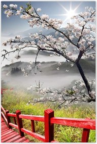 Poszterek 80x120 Vörös híd Japánban