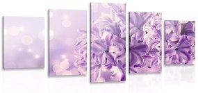 5 részes kép lila orgona virág