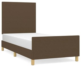 sötétbarna szövet ágykeret matrac nélkül 80x200 cm