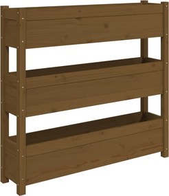 vidaXL mézbarna tömör fenyőfa növénytartó 112 x 25 x 104,5 cm