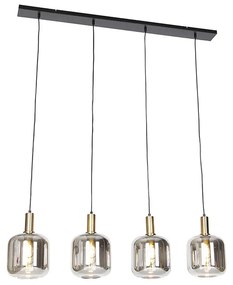 Design lógólámpa fekete arannyal és füstüveggel 4-lámpás - Zuzanna