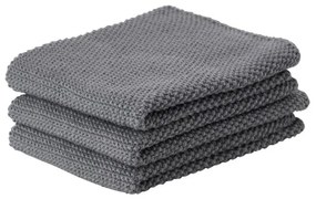 Prado 3 db-os sötétszürke pamut konyharuha szett, 27 x 27 cm - Zone