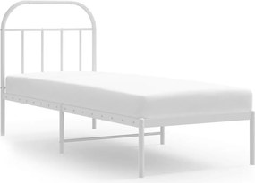 vidaXL fehér fém ágykeret matrac nélkül fejtámlával 180 x 200 cm