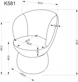 K-581 360 fokban forgatható étkezőszék bézs