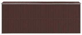 sötétbarna horganyzott acél kerti fészer 192 x 523 x 223 cm