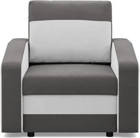 Hewlet fotel, szövet anyag, hab töltet, szürke - fehér