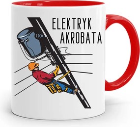 Bögre Piros Villanyszerelő Nem Ketyeg A Nyomtatott Fényképpel