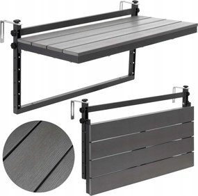 Erkélykorlát Asztal 80x40cm Állítható Kávézó Függesztett Erkély