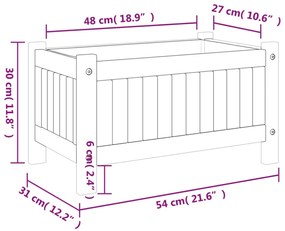 tömör akácfa kerti virágtartó béléssel 54 x 31 x 30 cm