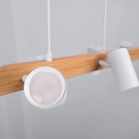 BRILAGI - LED RGBW dimmelhető, kábelre függesztett csillár SELE 6xGU10/6,5W/230V fehér/tölgy