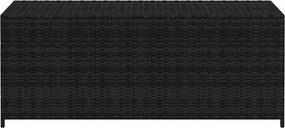 Fekete Polyrattan Kerti Tárolóláda 150 X 50 X 60 Cm