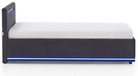 Sötétszürke kárpitozott ágyneműtartós gyerekágy ágyráccsal 90x200 cm Circle – Meise Möbel