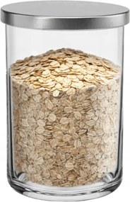 Üveg Tégely, Fém Fedél Müzlitartó Ömlesztett Termék 15CM