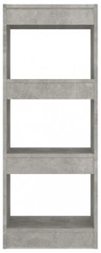 betonszürke szerelt fa könyvszekrény/térelválasztó 40x30x103 cm
