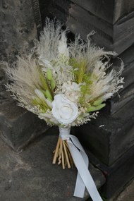 Boho stílusú Green csokor szárított virágokból, csokor, váza csokor