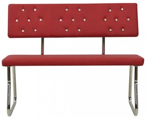 vörösbor színű műbőr pad 110 cm